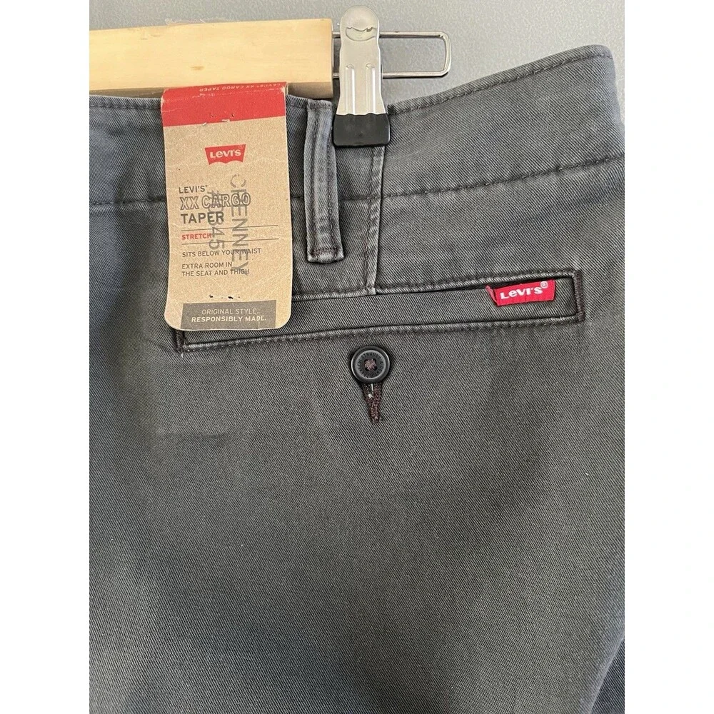 Levi’s XX Cargo Taper Pants 38x32 Gray Relaxed Straight Leg Stretch Workwear